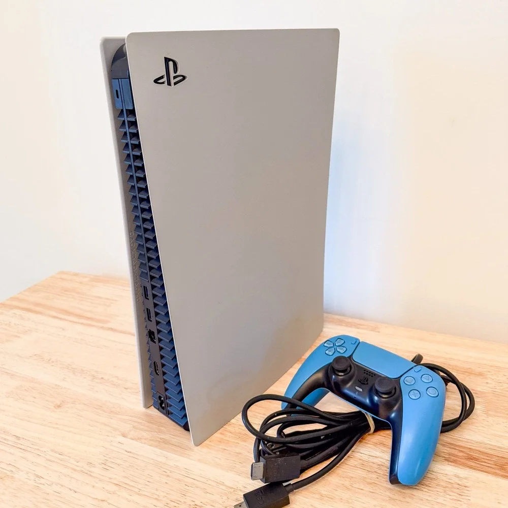 Sony PlayStation 5 PS5 Disc Edition Console 825 GB & Blue DualSense Controller